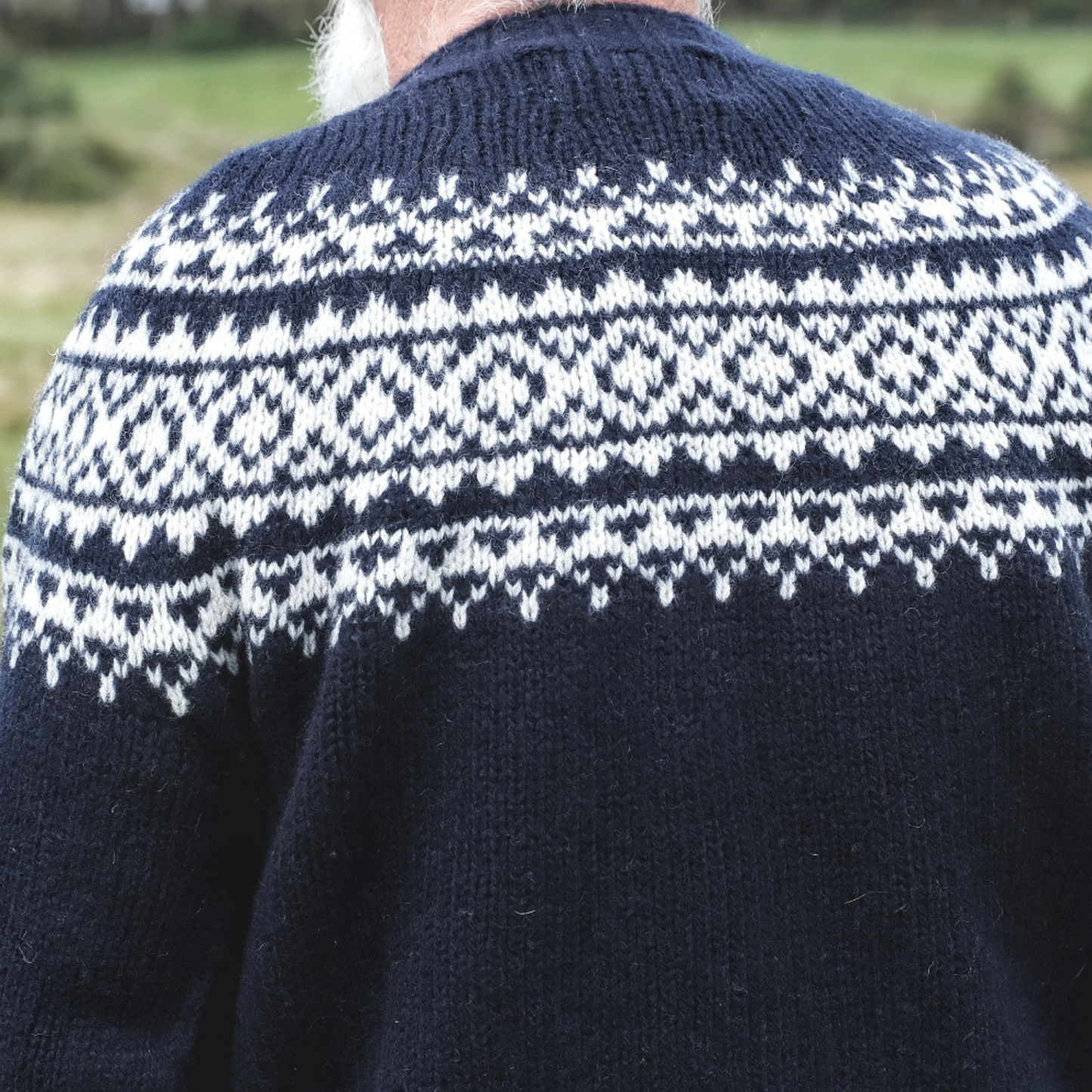 Men's Harley of Scotland Lambswool Fairisle Crew Neck Sweater