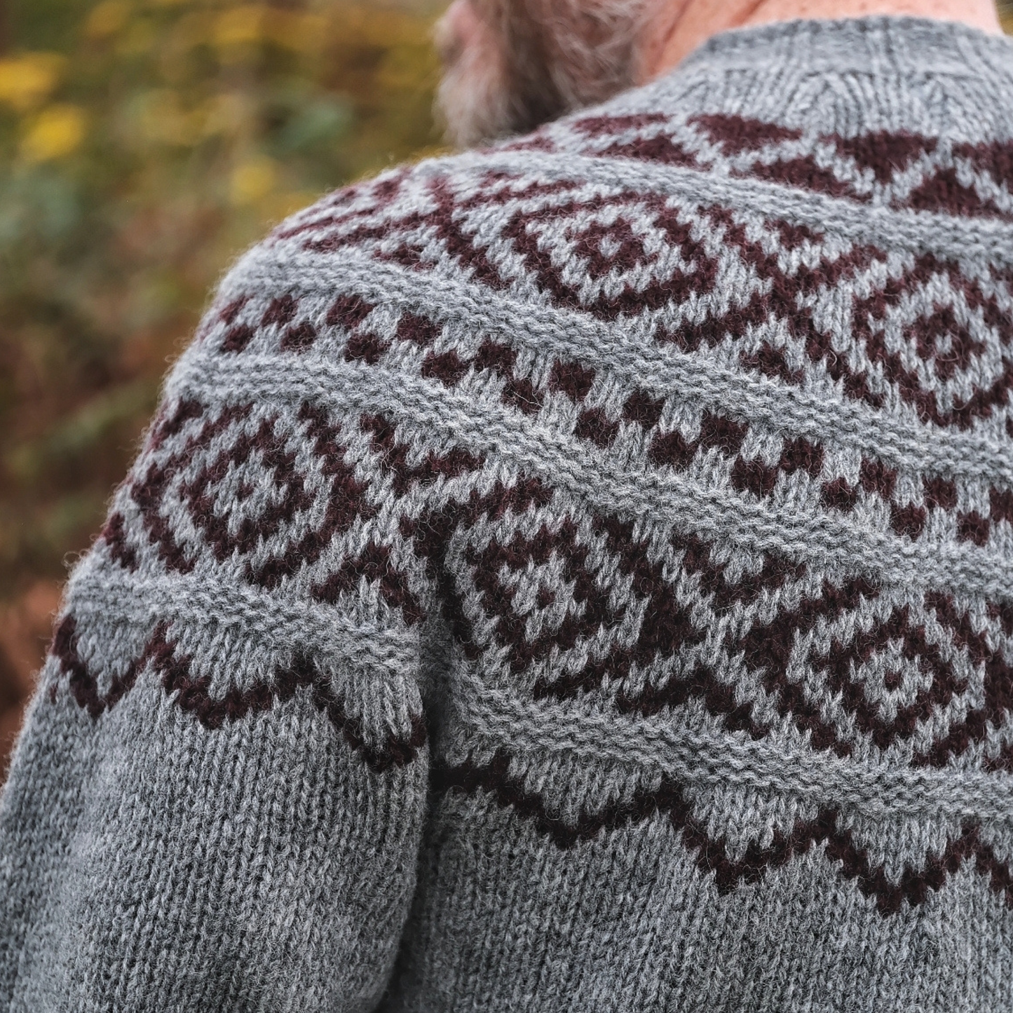 Harley of Scotland Men's Fairisle Yoke Crew Neck Sweater