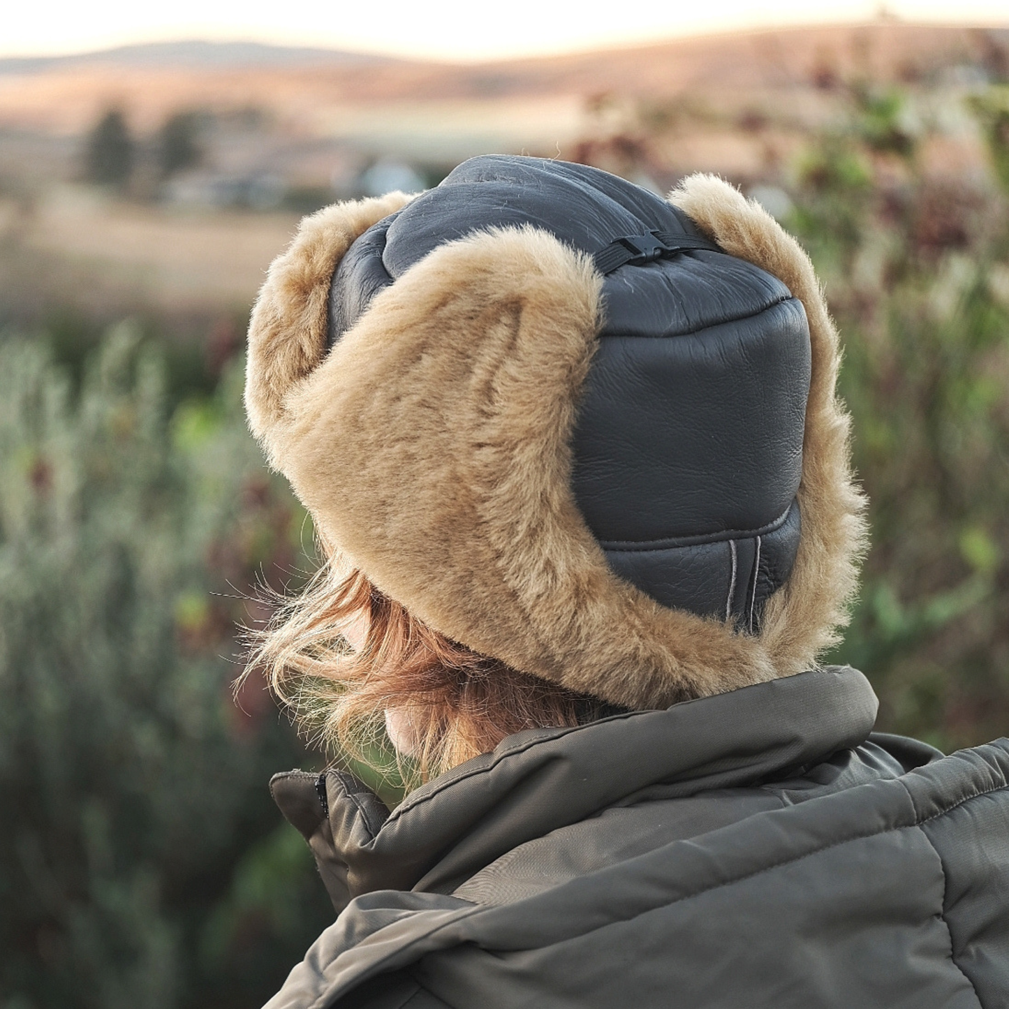 Trapper Hat in Brown and Honey