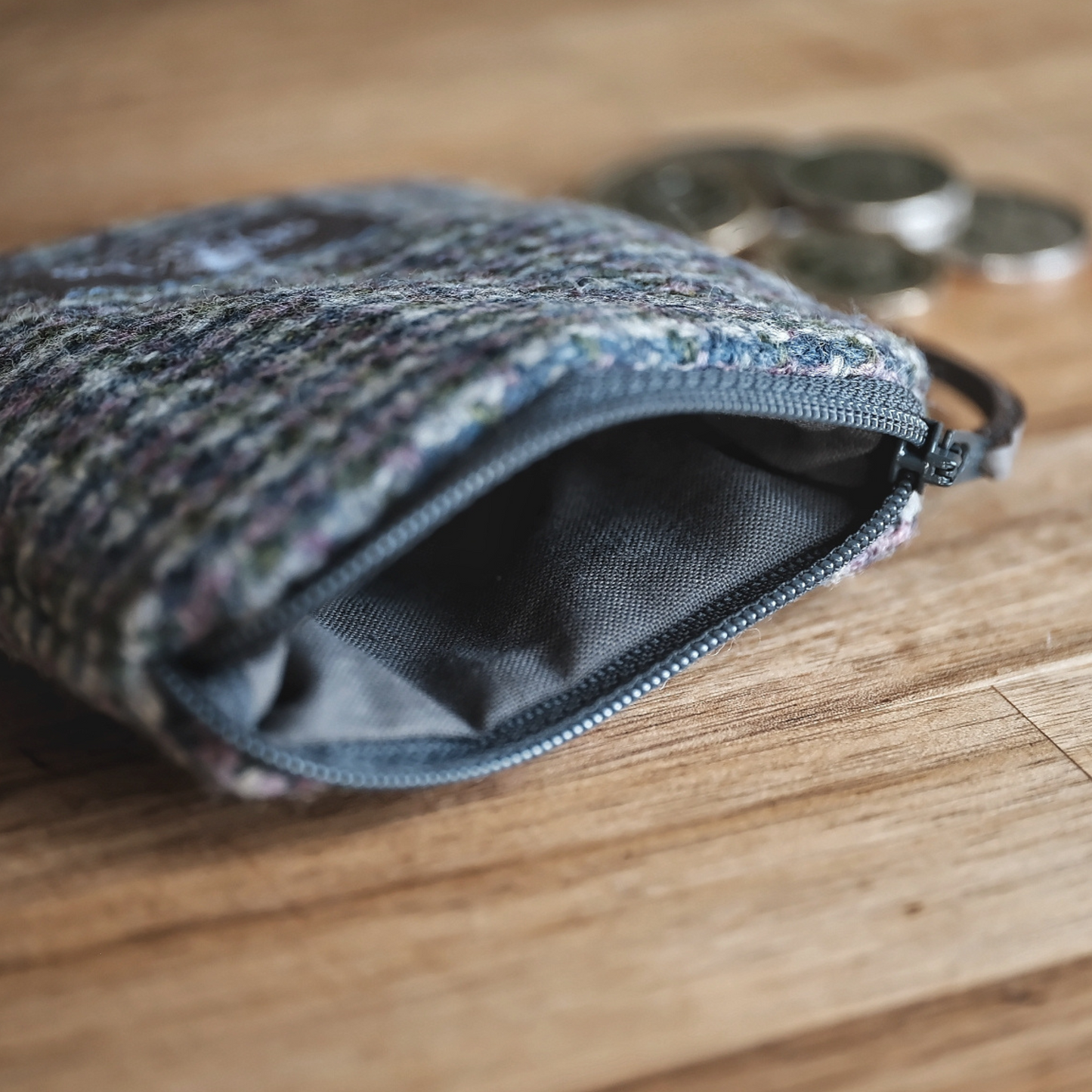 Skye Tweed Small Coin Purse in Heather