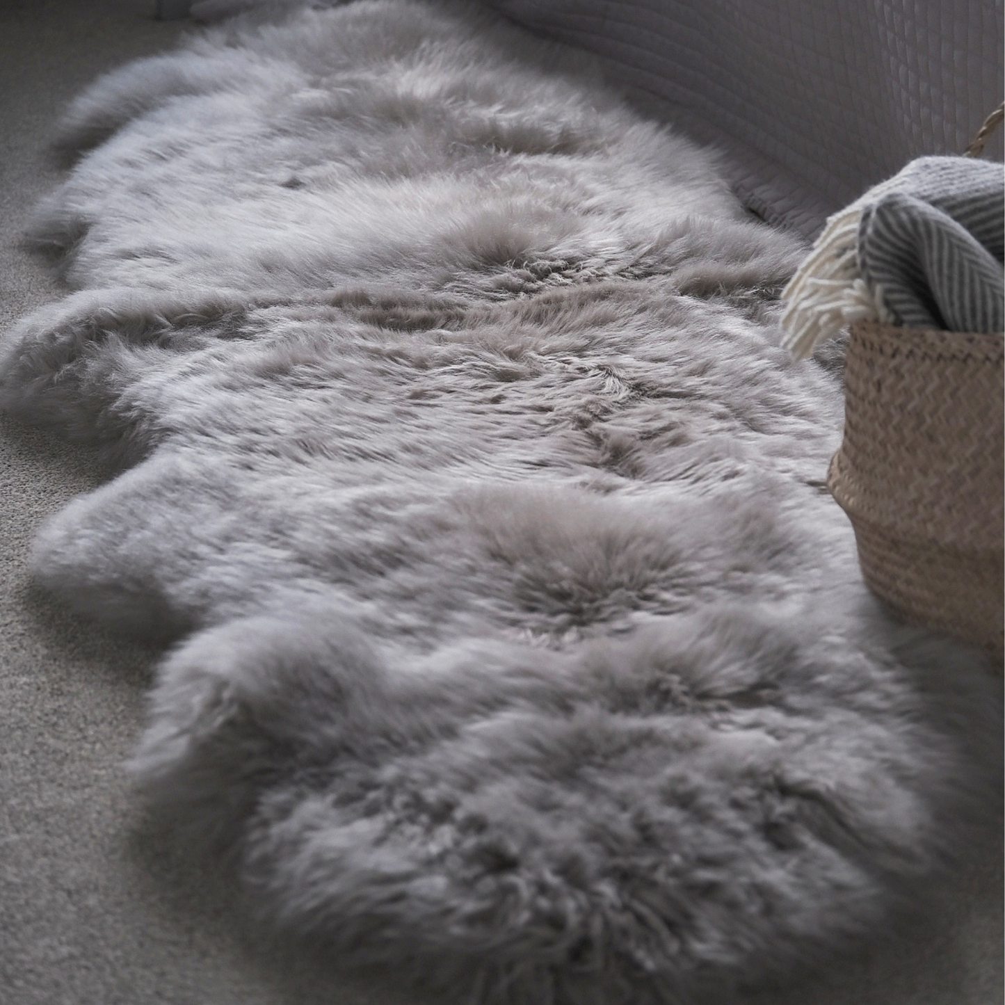 Taupe Grey End to End Rug / Throw