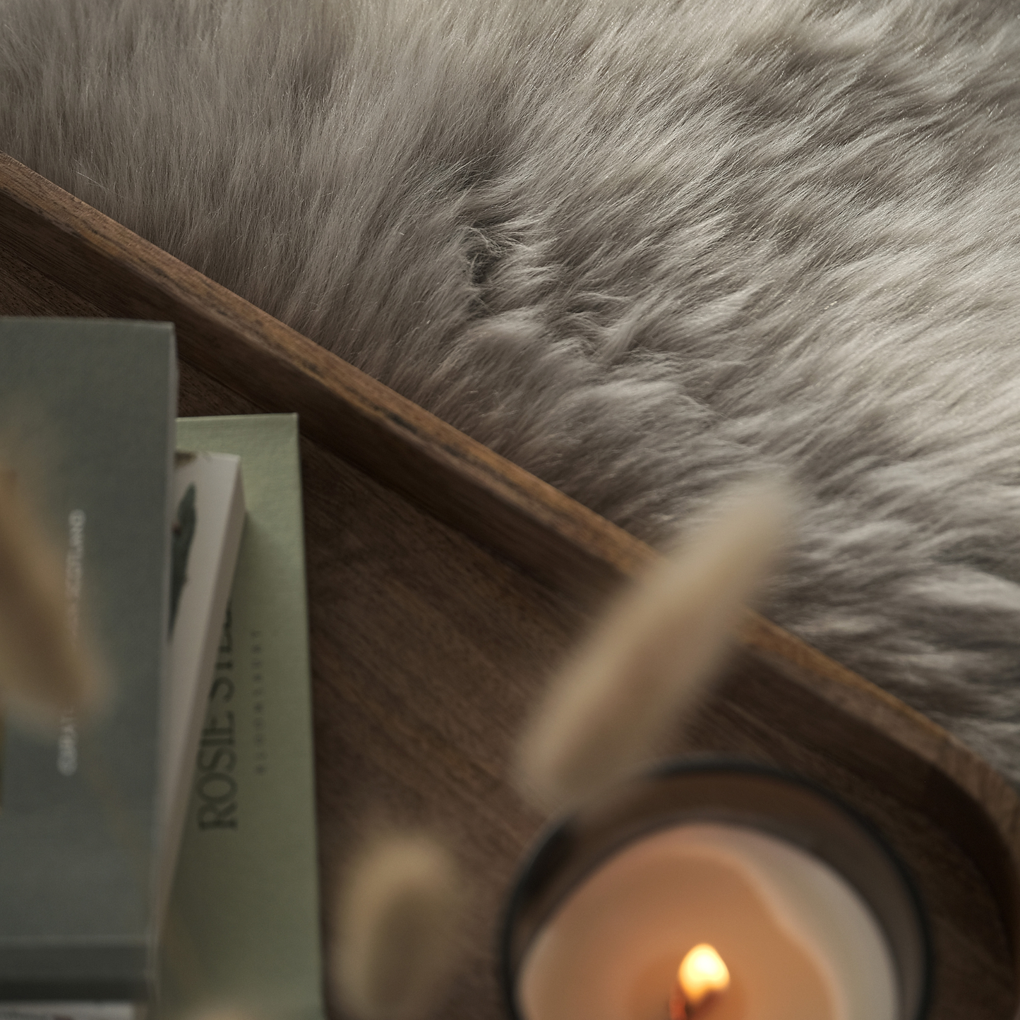 Sheepskin Floor Cushion In Taupe Grey
