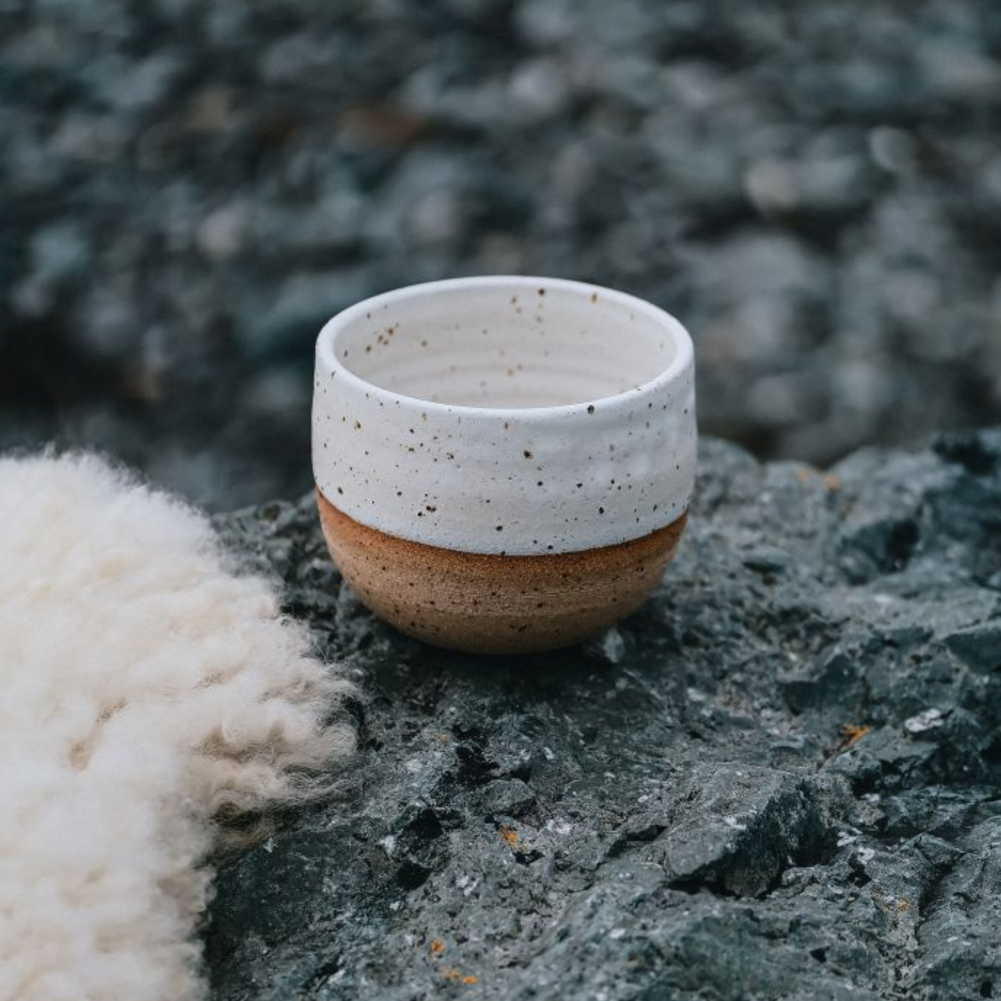 Small Hand Thrown Skye Tumbler Cup (White or Coral Blue)