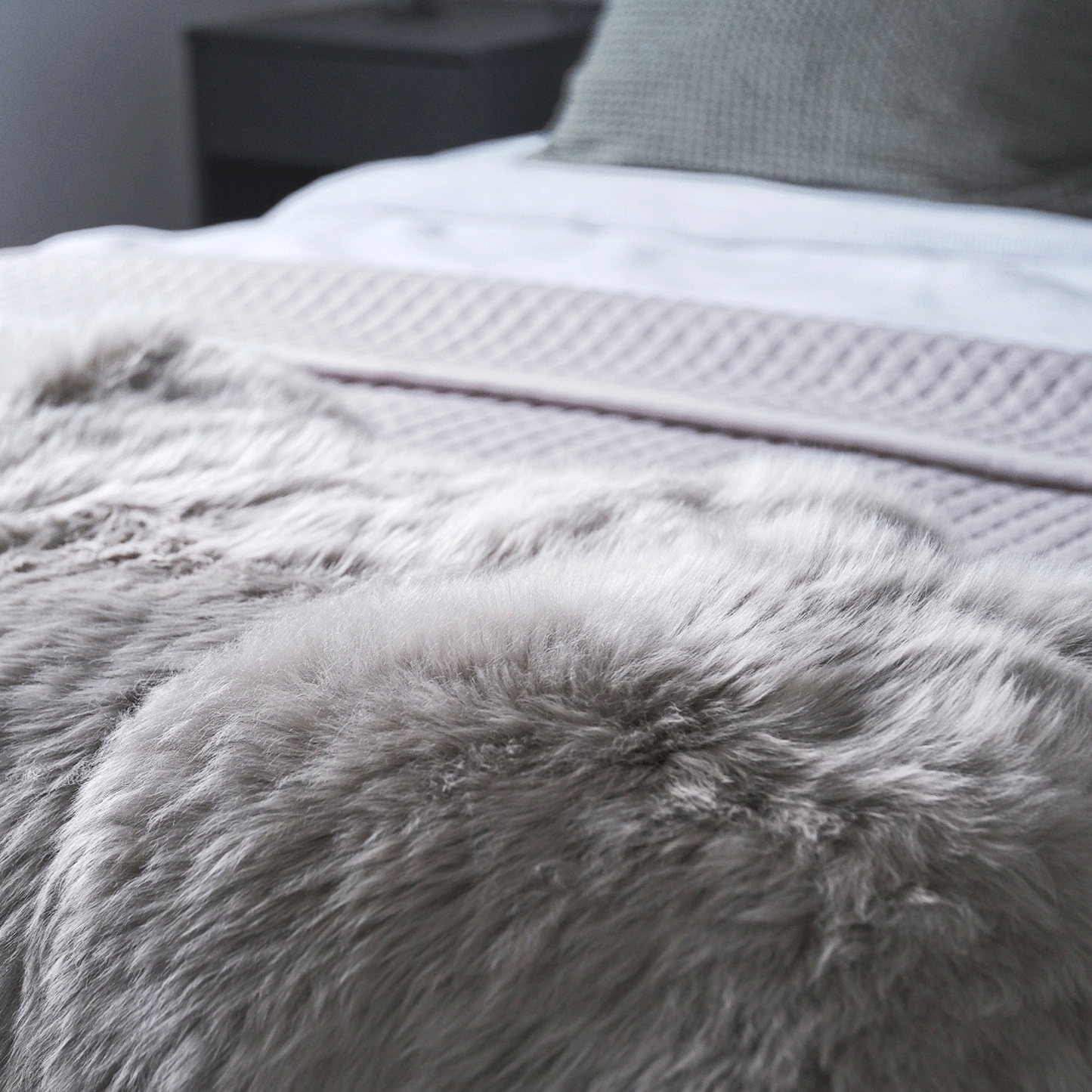 Taupe Grey End to End Rug / Throw