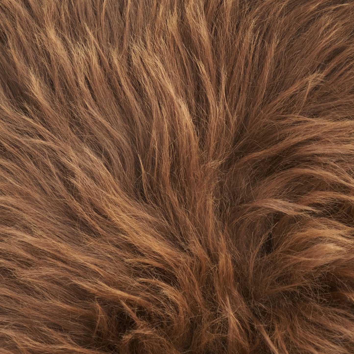 ICELANDIC RUSTY BROWN SHEEPSKIN THROW / RUG 110X80CMS