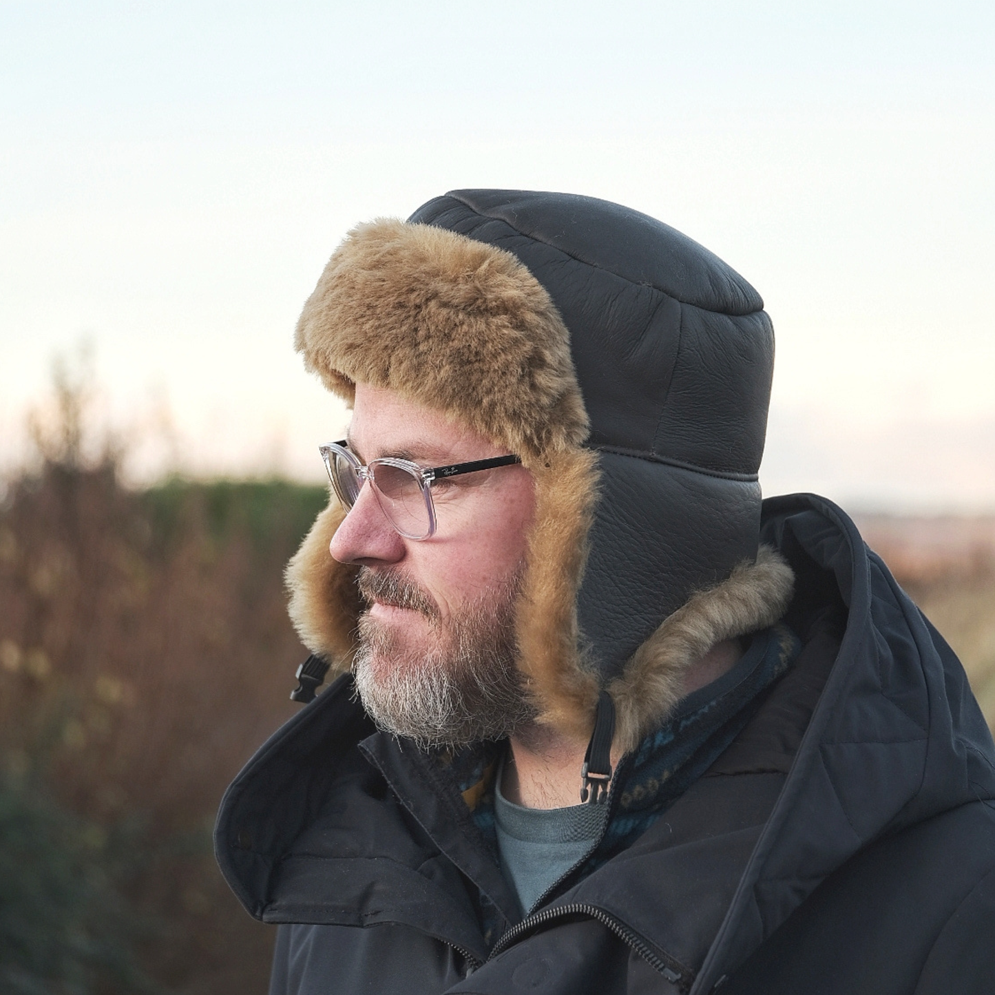 Trapper Hat in Brown and Honey