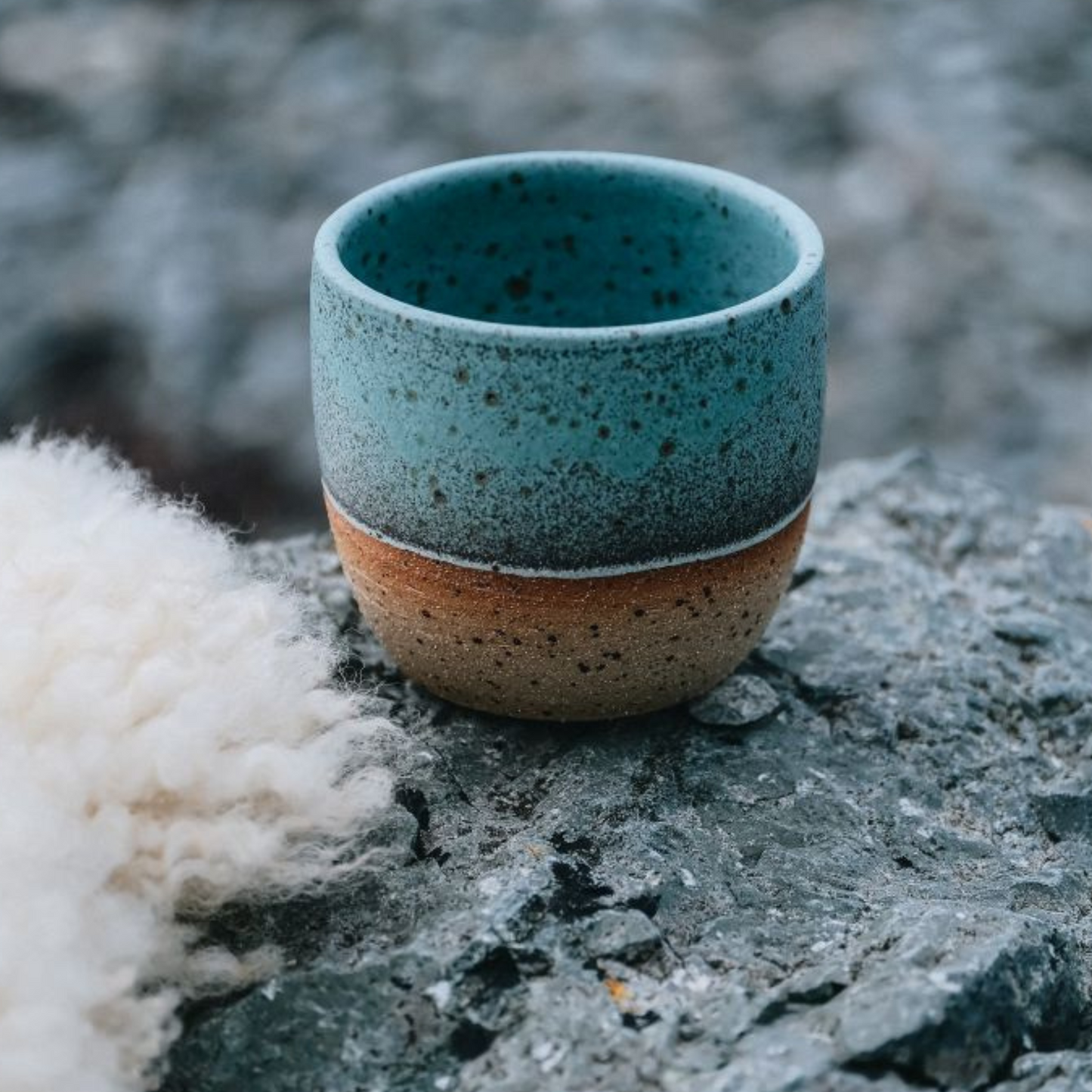 Small Hand Thrown Skye Tumbler Cup (White or Coral Blue)
