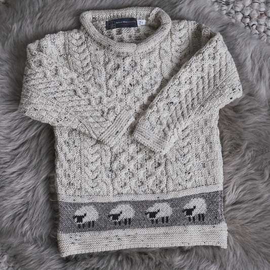 Children's Aran Sheep Sweater in Nep