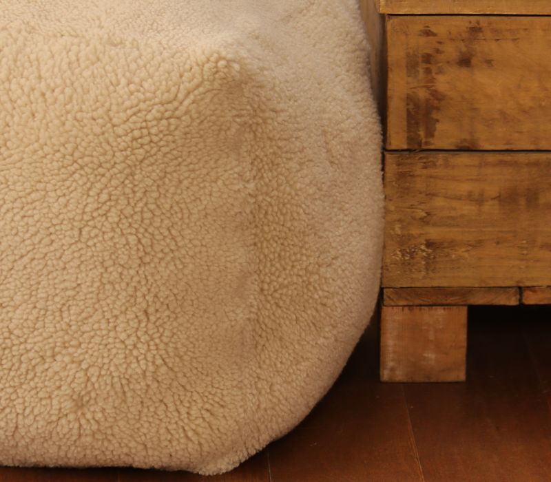 Extra Tall Square Cream Pouffe (50X50cm)