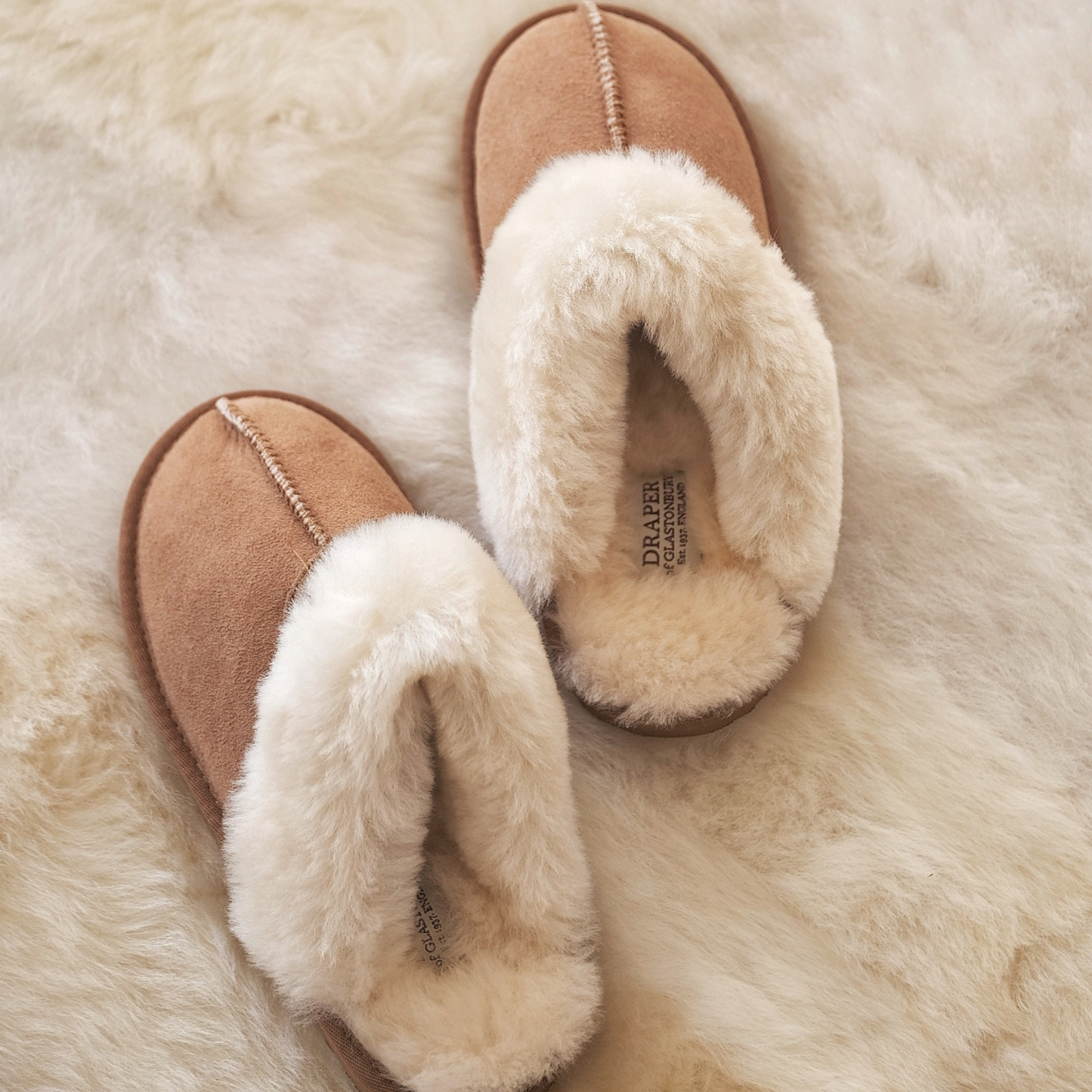 SHEEPSKIN MULE SLIPPERS CHESTNUT (UK 4-8)