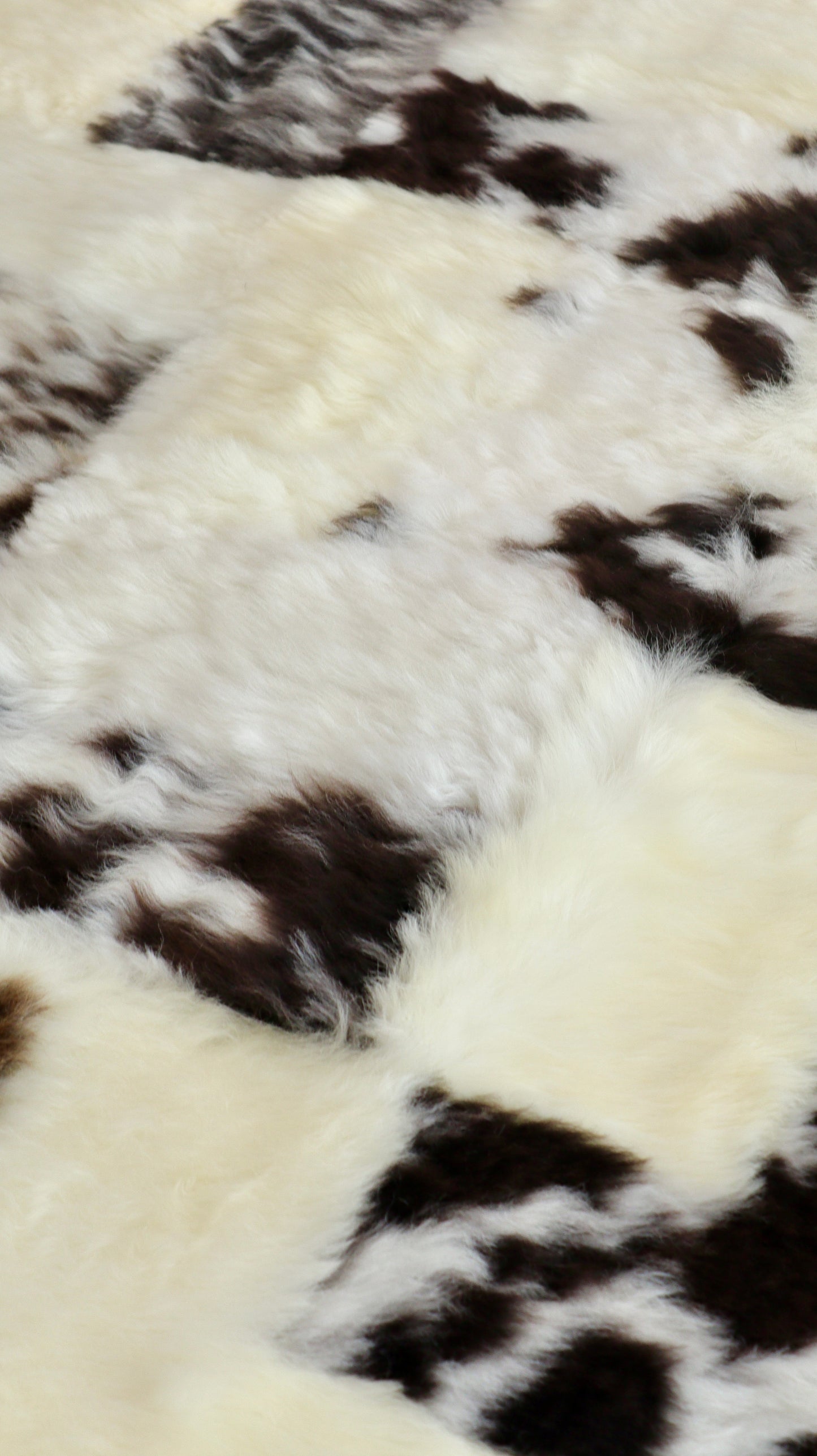 Cream and Brown Mosaic Sheepskin Rug - 6x4ft