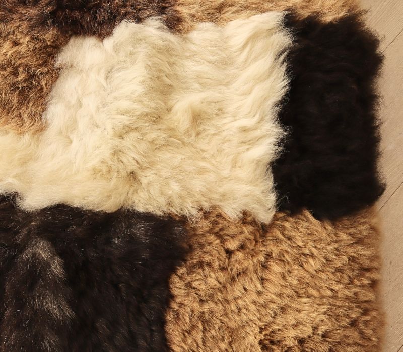 Mosaic Chequerboard Rug in Shetland Sheepskin
