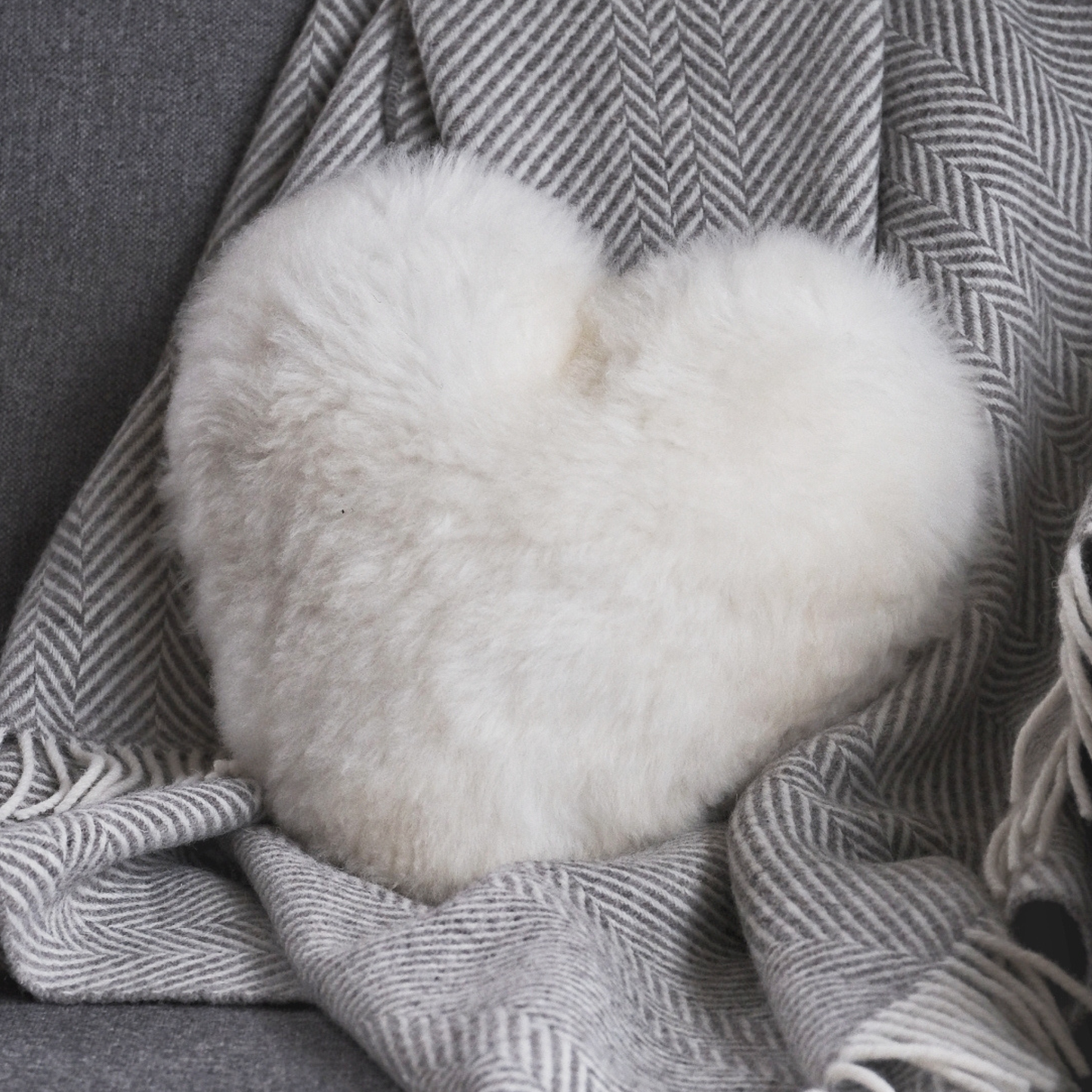 Sheepskin Heart Cushion (choice of colours)