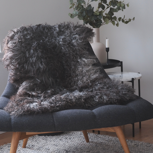 Dark Norse XL Sheepskin Rug / Throw